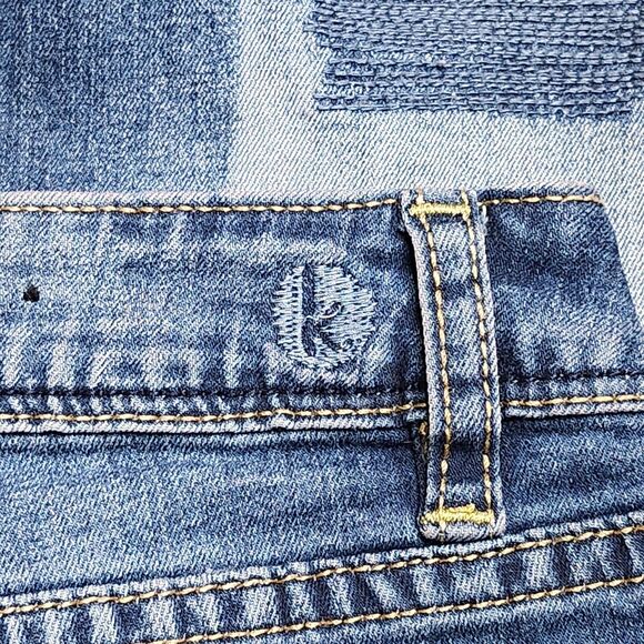 Kensie Jeans Skinny Crop Womens 4/27 4 Mid Rise Blue Distressed‎ Patchwork Denim - Picture 16 of 16